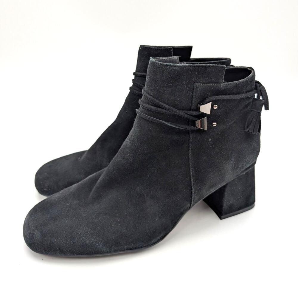 The Flexx Bice Lace-Up Ankle Bootie Side Zip Women's Black Size US10 EU40